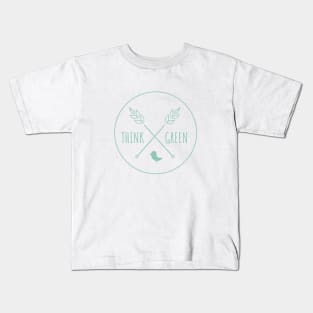 Think green, eco print design Kids T-Shirt